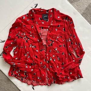 Maeve Button Up with Puffins Size 8P